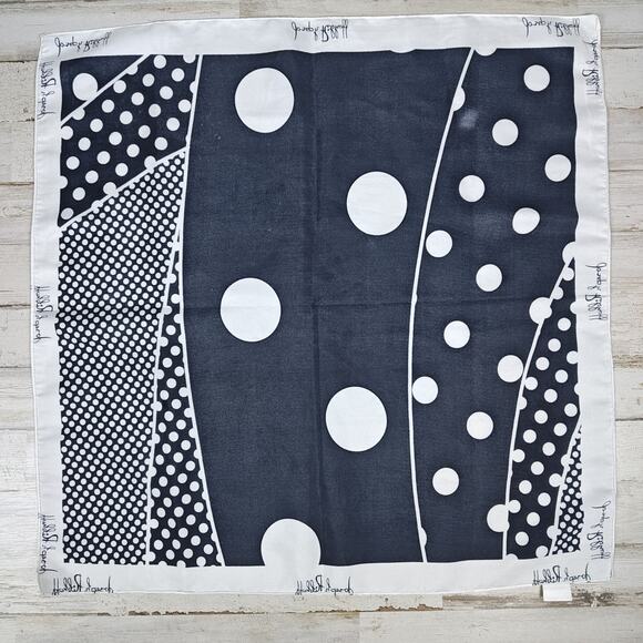 JOSEPH RIBKOFF Women's Square 20"x20" Silk Like Scarf Black and White - Picture 2 of 4